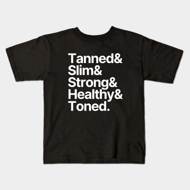 Fitness | Tanned Slim Strong Healthy Toned Kids T-Shirt by Positive Lifestyle Online
